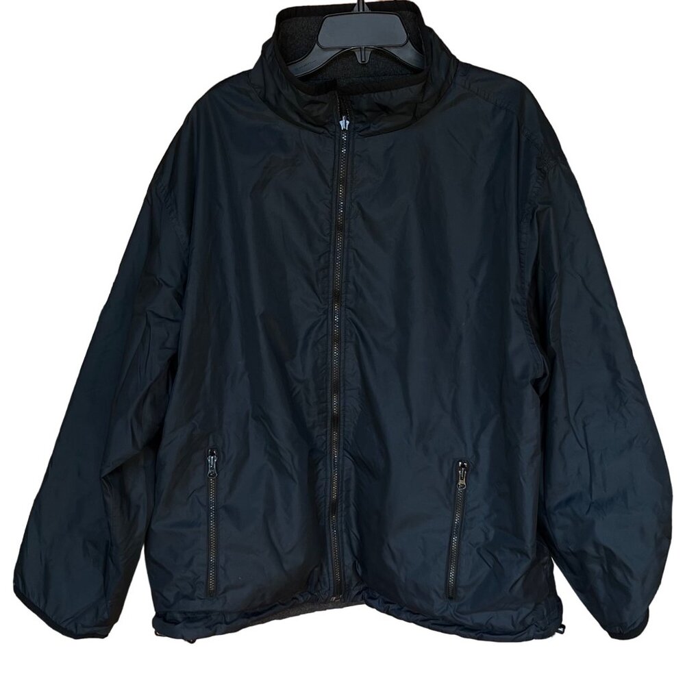 Structure‎ Vintage Reversible Mens Fleece & Nylon Jacket Blue & Gray Size XL